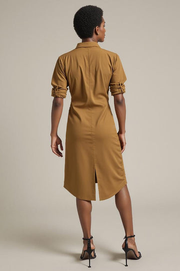 Yellow Sheath Short Sleeve Work Dress